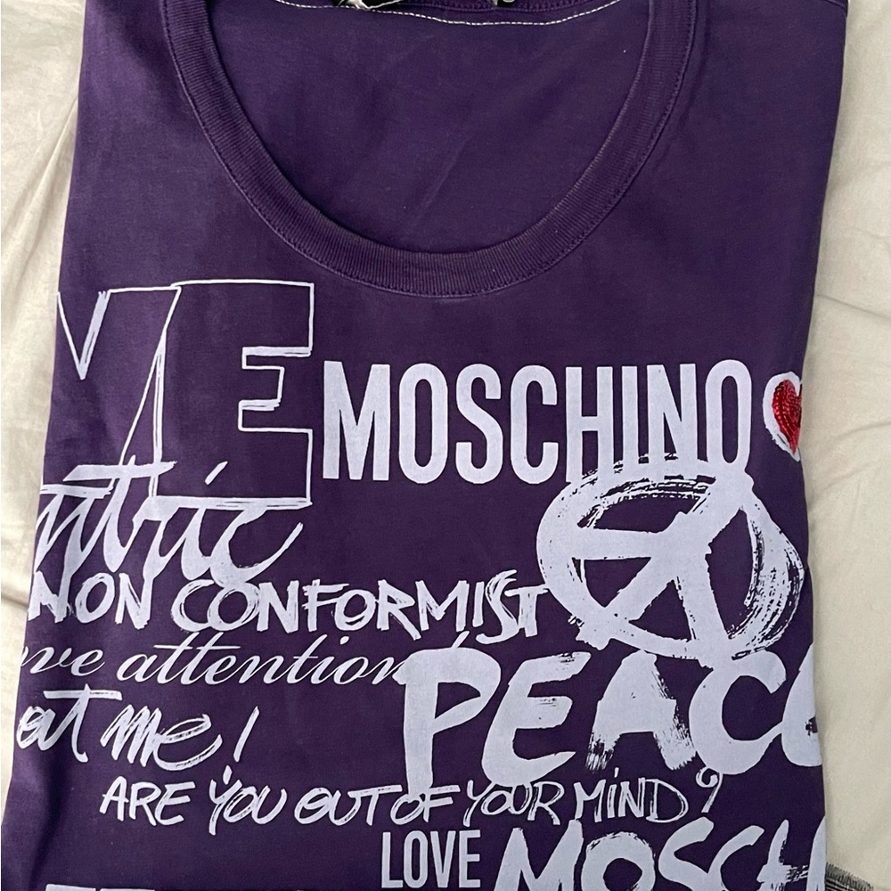 Moschino Purple Graphic T-Shirt